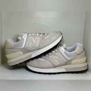 New Balance Beige and White Sneakers
